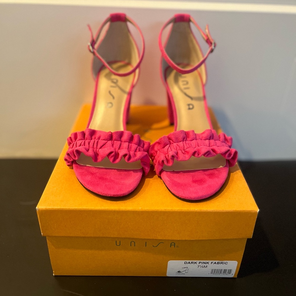 Cute pink open toe heels